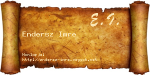 Endersz Imre névjegykártya